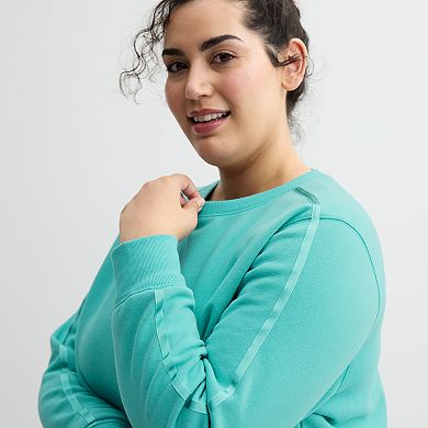 Plus Size Tek Gear® Ultrasoft Fleece Taped Crewneck Top