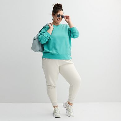 Plus Size Tek Gear® Ultrasoft Fleece Taped Crewneck Top