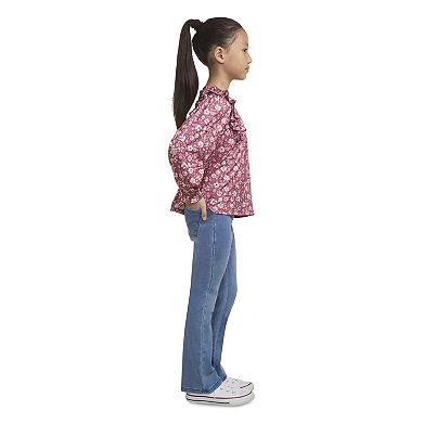 Girls 4-6x Levi's® Ruffled Blouse and Flared Jeggings Set