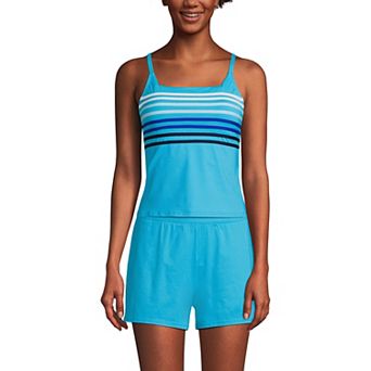 Women's Lands' End D-Cup Chlorine Resistant Squareneck Tankini Swimsuit Top