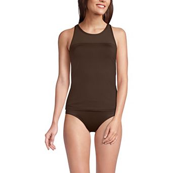 Women's Lands' End Chlorine Resistant Smoothing Control High Neck Tankini Swimsuit Top