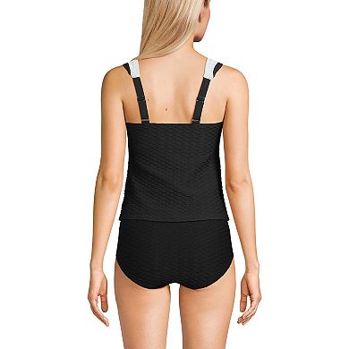 Women's Lands' End Long Texture Squareneck Tankini Swimsuit Top