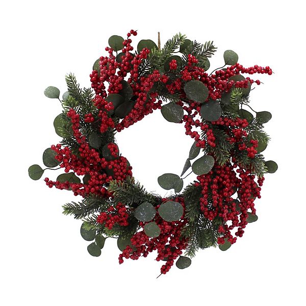 St. Nicholas Square® Artificial Red Berry & Greenery Wreath - Multi