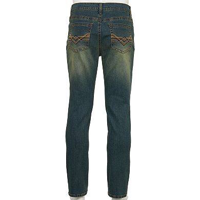 Men's Lazer Embroidered Slim Fit Jeans