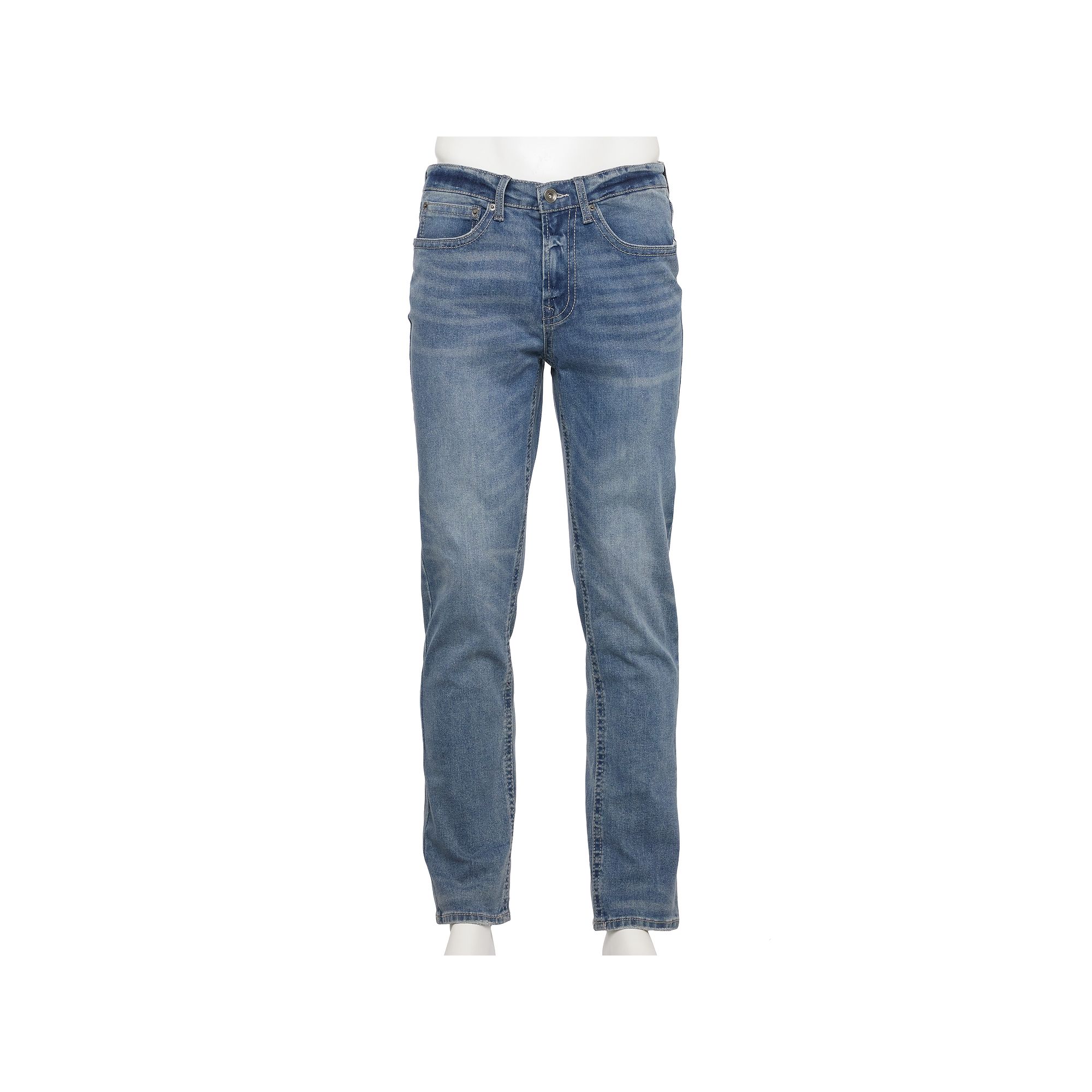 Mens Lazer Embroidered Slim Fit Jeans, Size: 30X30, Dark Blast