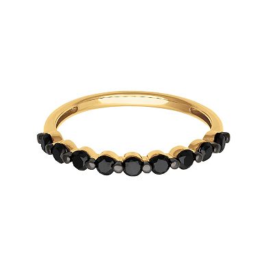 Love Always 18k Gold Over Silver 1/2 Carat T.W. Black Diamond Semi-Eternity Band
