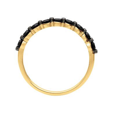 Love Always 18k Gold Over Silver 1/2 Carat T.W. Black Diamond Semi-Eternity Band