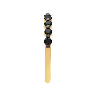 Love Always 18k Gold Over Silver 1/2 Carat T.W. Black Diamond Semi-Eternity Band