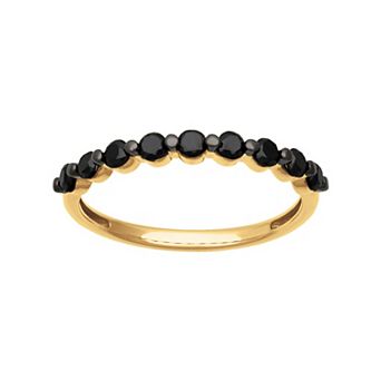 Love Always 18k Gold Over Silver 1/2 Carat T.W. Black Diamond Semi-Eternity Band