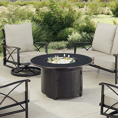 Oakland Living Round Stainless Steel Drop in Ice Bucket for Fire Tables