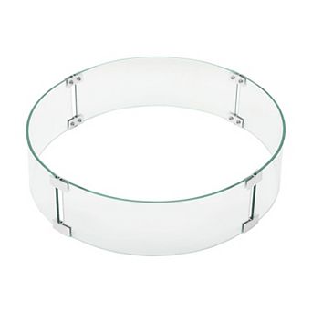 Oakland Living Round 25.7 in Tempered Glass Fire Table Windshield Flame Blocker