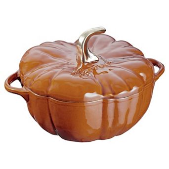 Staub Cast Iron Pumpkin Cocotte, Dutch Oven, 3.5-qt Serves 3-4, Made In France, Burnt Orange
