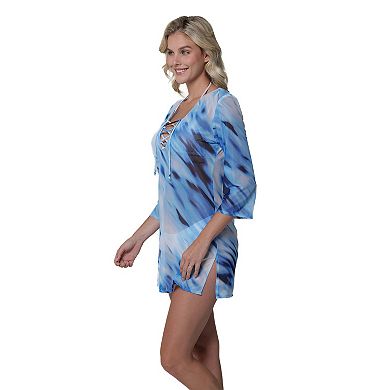 Women's Portocruz Lace-Up Swim Cover-Up Tunic
