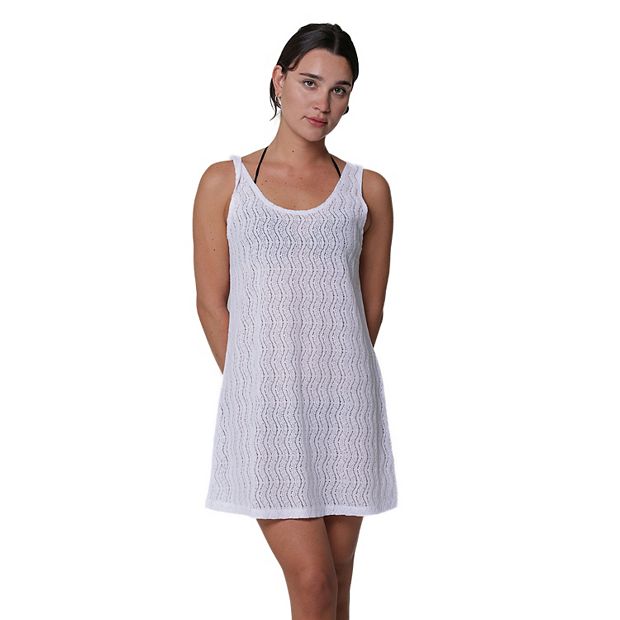 white christmas dresses Shop Nina Crochet Long Line Side Slit Cover Up Tank in Ivory at Blooming  Daily