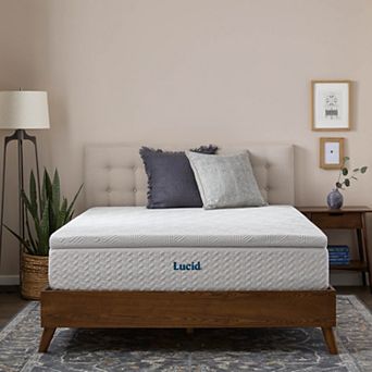 Lucid Dream 2 in Gel & Charcoal Mattress Topper with Cover