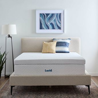 Lucid Dream 4 in Lavender & Gel & Lavender Mattress Topper with Cover