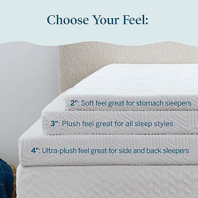 Lucid Dream 4-in. Lavender & Gel & Lavender Mattress Topper with Cover