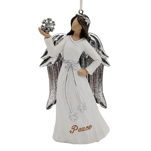 St. Nicholas Square® Peace Sentiment Angel Christmas Ornament - Light Skin Tone