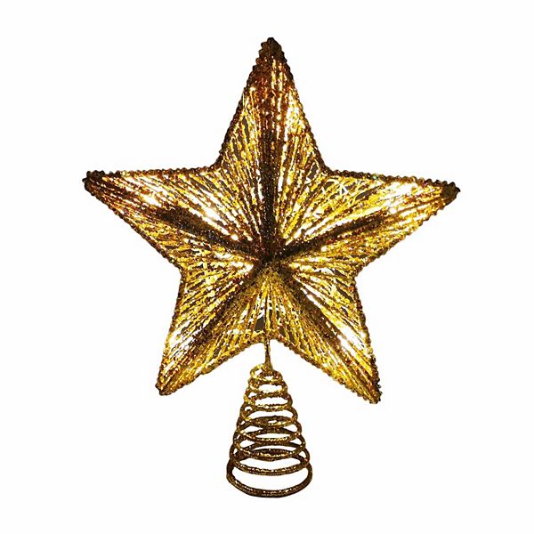 St. Nicholas Square® LED Gold Glitter Star Tree Topper - Multi