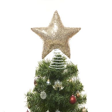 St. Nicholas Square Plush Sequin Star Christmas Tree Topper