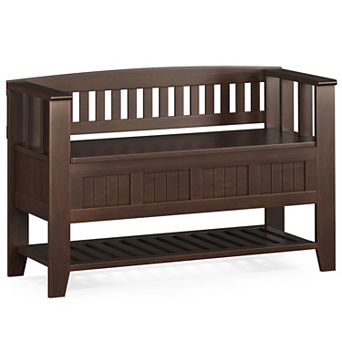 Simpli Home Acadian Entryway Hidden Storage Bench