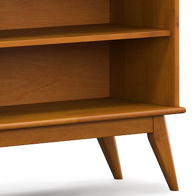 Simpli Home Draper Low 4-Shelf Bookcase