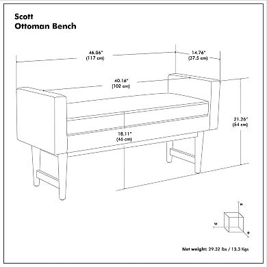 Simpli Home Scott Ottoman Bench
