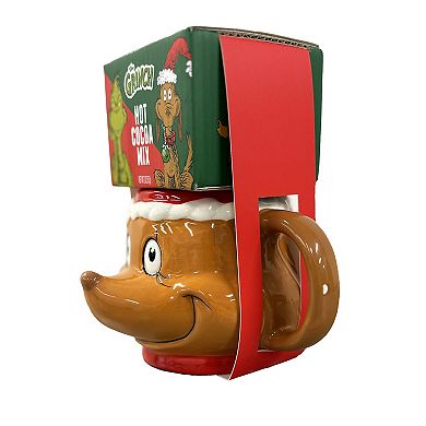 Ten Acre Gifts Dr. Seuss Grinch Figural Mug & Cocoa Gift Set