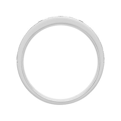 AXL Men's Sterling Silver Lab-Created Blue & White Sapphire Band