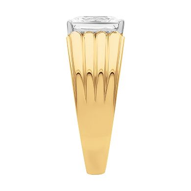 AXL Men's 18k Gold Over Silver Lab-Created White Sapphire Band