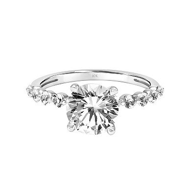 Love Always 10k White Gold Lab-Created White Sapphire Engagement Ring