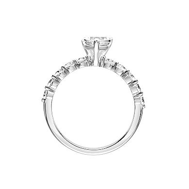 Love Always 10k White Gold Pear-Cut Lab-Created White Sapphire Engagement Ring
