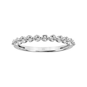 Love Always 10k White Gold Lab-Created White Sapphire Wedding Band