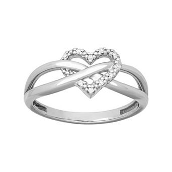 Love Always 10k White Gold Diamond Accent Open Heart Ring