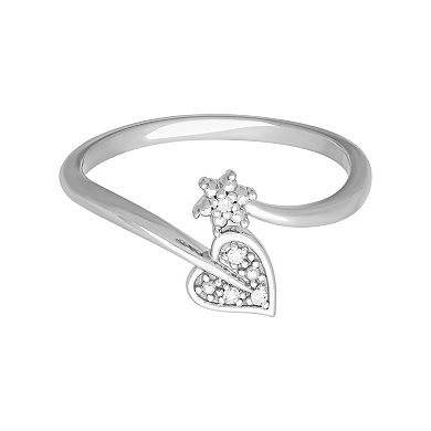 Love Always 10k White Gold Diamond Accent Leaf Band