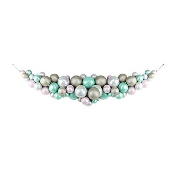 Allstate 28" Pink and Seafoam Green Shatterproof Glittered Ball Artificial Christmas Garland