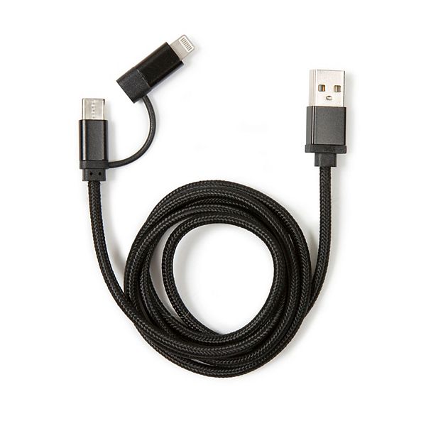 Kikkerland 2-In-1 Braided Cable - None