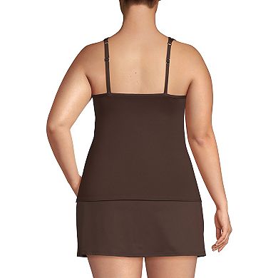 Plus Size Lands' End Chlorine Resistant Smoothing Control High Neck Tankini Swimsuit Top