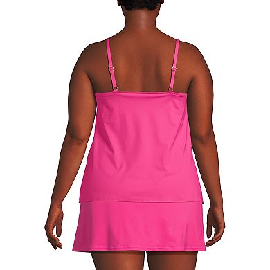 Plus Size Lands' End Chlorine Resistant Tulip Hem Tankini Swimsuit Top
