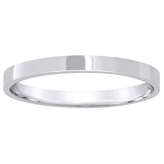 Alyson Layne 10k White Gold Flat Wedding Band