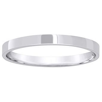 Alyson Layne 10k White Gold Flat Wedding Band