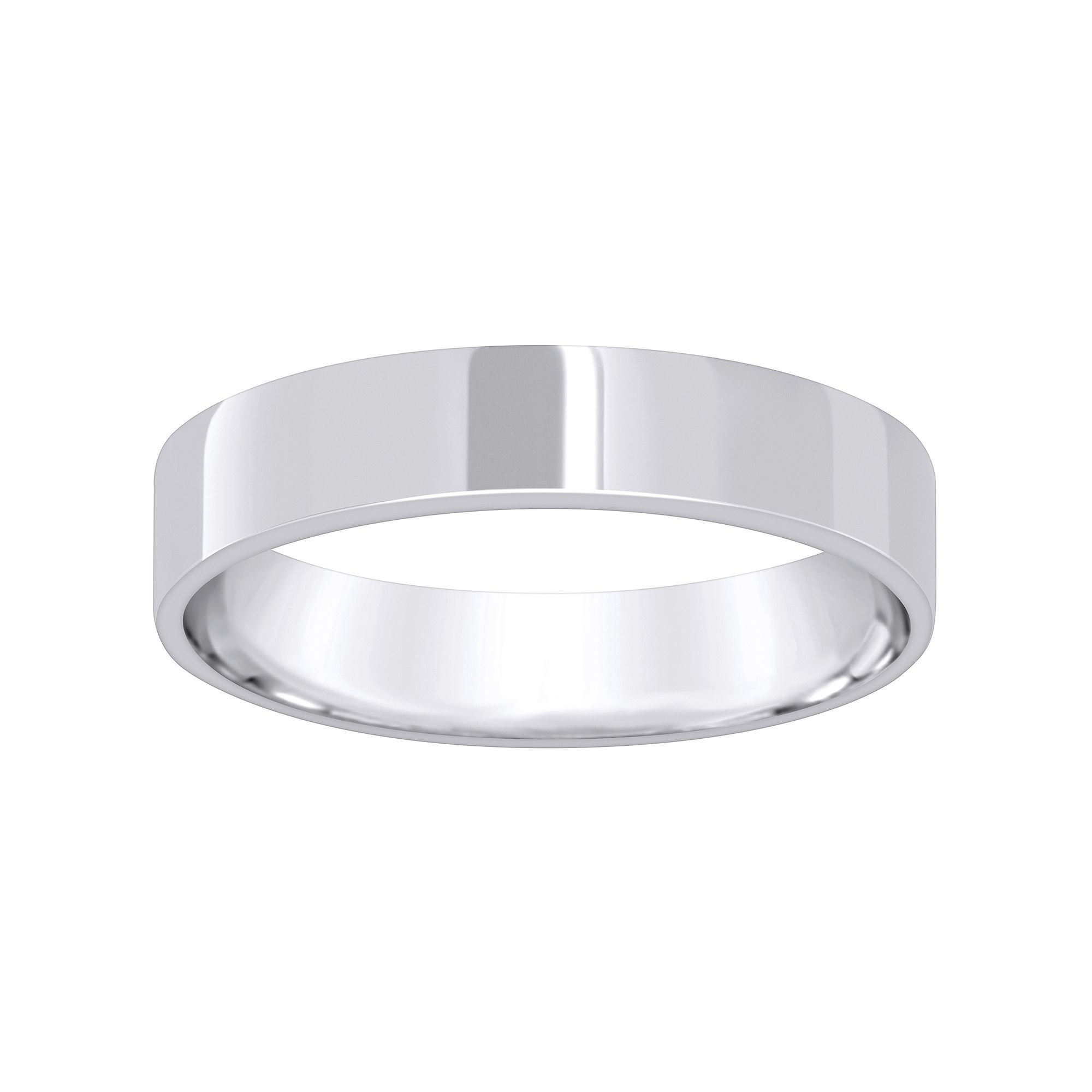 Alyson Layne Mens 14k Gold Flat Wedding Band, Size: 10, 14k White Gold
