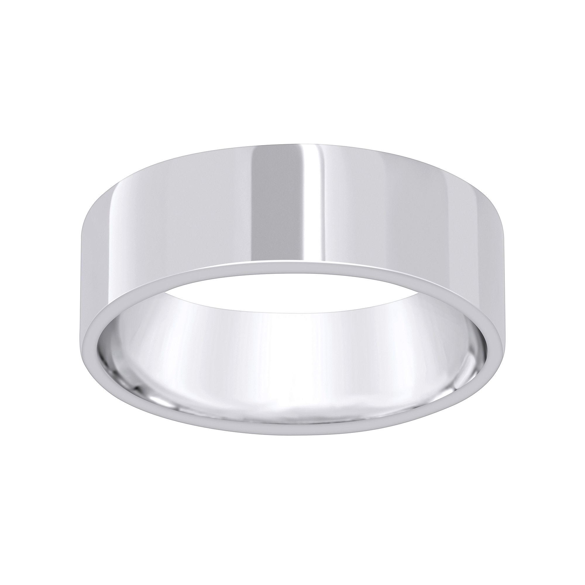 Alyson Layne 10k White Gold Flat Wedding Band, Womens, Size: 4
