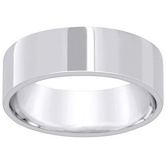 Alyson Layne Men's 18k White Gold Flat Wedding Band