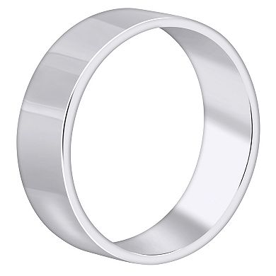 Alyson Layne Men's 18k White Gold Flat Wedding Band