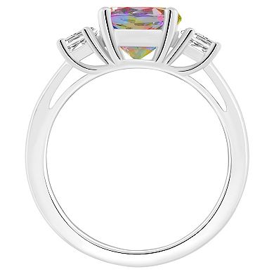 Alyson Layne Sterling Silver Round Mystic Topaz & White Topaz Three-Stone Ring