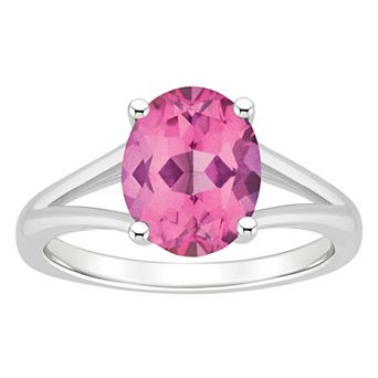 Alyson Layne Sterling Silver Oval Pink Topaz Ring
