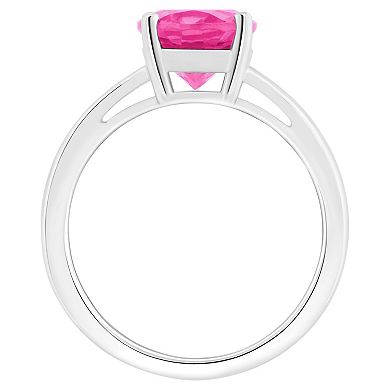 Alyson Layne Sterling Silver Oval Pink Topaz Ring