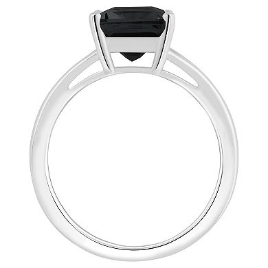 Alyson Layne Sterling Silver Emerald Cut Black Onyx Ring