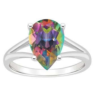 Alyson Layne Sterling Silver Pear Shape Mystic Topaz Ring